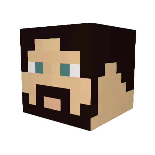 Bongimedes Minecraft avatar head, 3D render