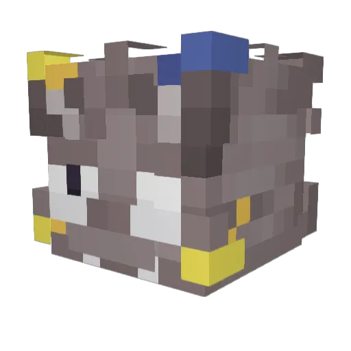 Bongul Minecraft avatar head, 3D render