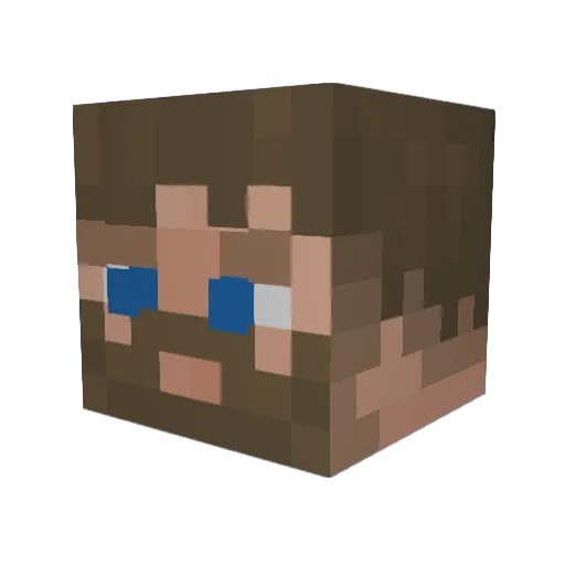 Bongusito Minecraft avatar head, 3D render