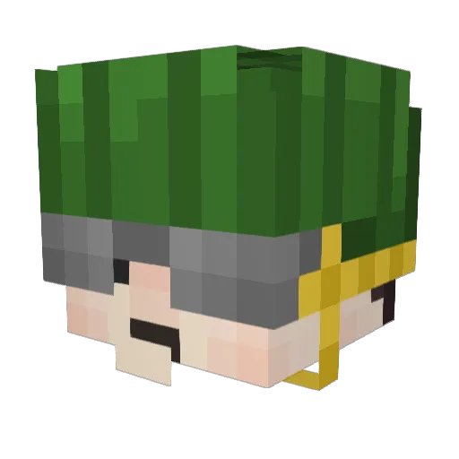 BonhommeDNeige Minecraft avatar head, 3D render
