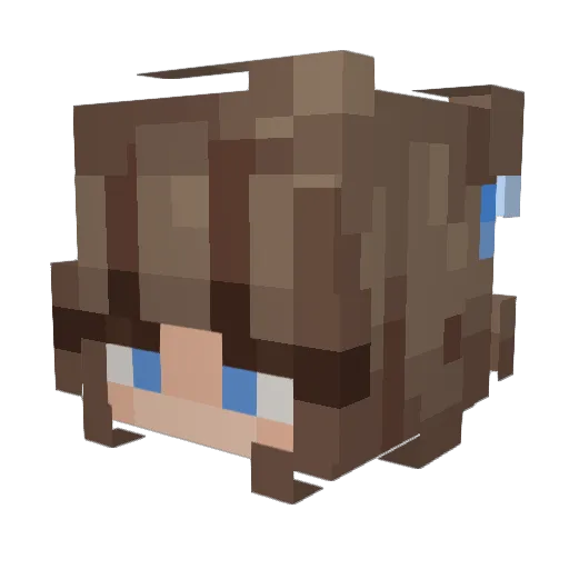 BonitaBlue Minecraft avatar head, 3D render