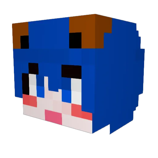 Bonita_Y Minecraft avatar head, 3D render