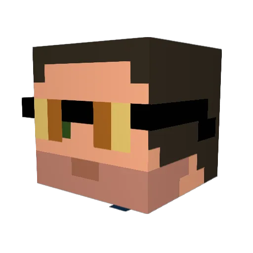 Bonks_16 Minecraft avatar head, 3D render
