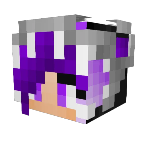 Bonnelise Minecraft avatar head, 3D render