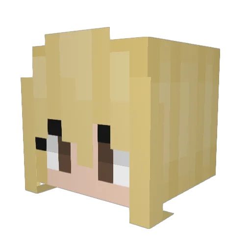 Bonnitron Minecraft avatar head, 3D render
