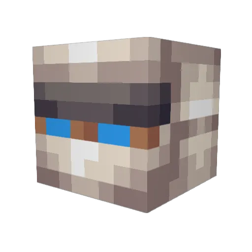 BonoboX Minecraft avatar head, 3D render