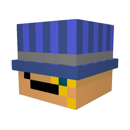 Bonox Minecraft avatar head, 3D render
