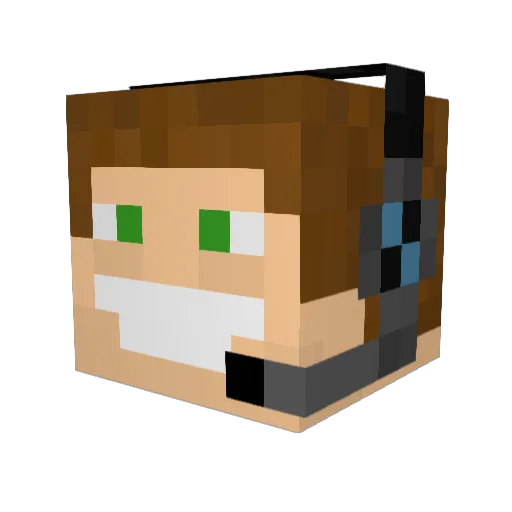 Bonuus Minecraft avatar head, 3D render