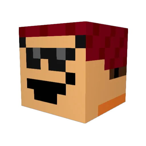 Bonzio Minecraft avatar head, 3D render
