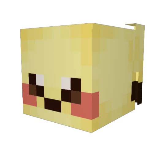 Bonzs Minecraft avatar head, 3D render