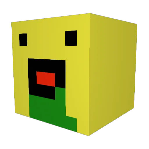 BooBooBaroo Minecraft avatar head, 3D render