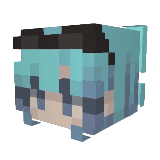 BooLatte Minecraft avatar head, 3D render