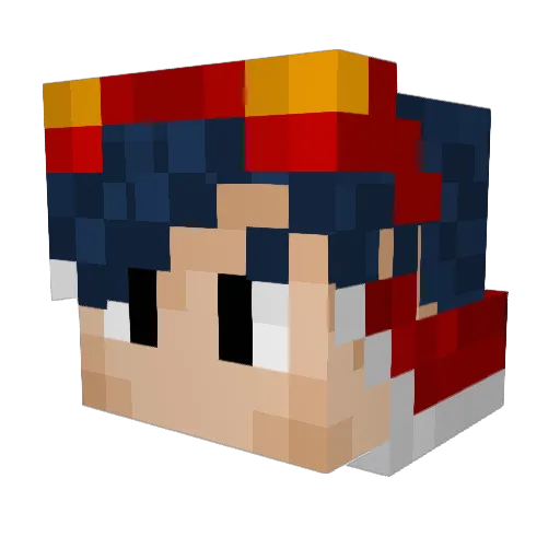 BooTheKamui Minecraft avatar head, 3D render
