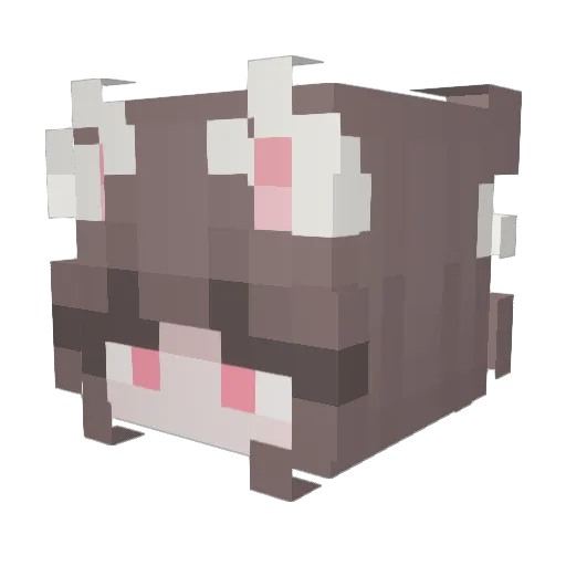 Boo_bby Minecraft avatar head, 3D render