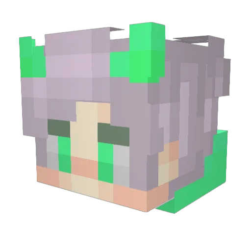 Boo_pony Minecraft avatar head, 3D render