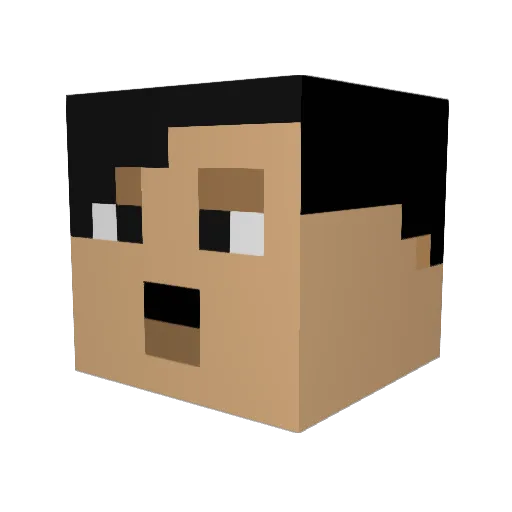 Booah Minecraft avatar head, 3D render