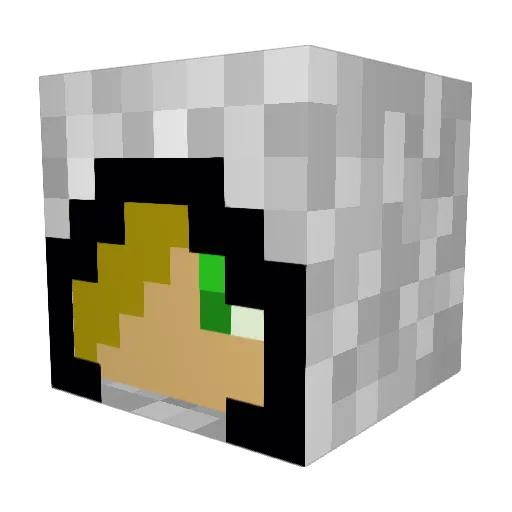 Booboo_ghost Minecraft avatar head, 3D render