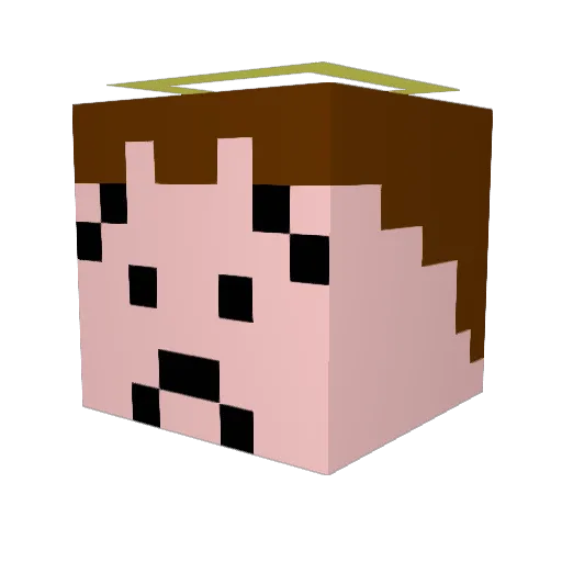 Boobylala Minecraft avatar head, 3D render