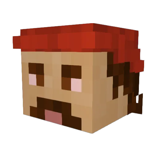 BoofBrandon Minecraft avatar head, 3D render