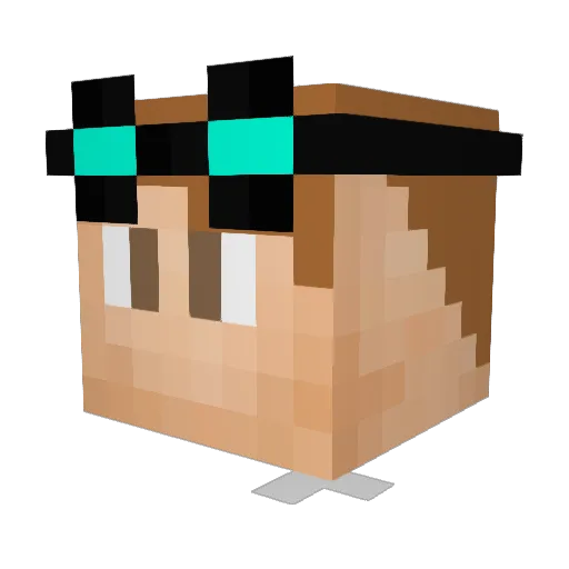 Boofa14 Minecraft avatar head, 3D render