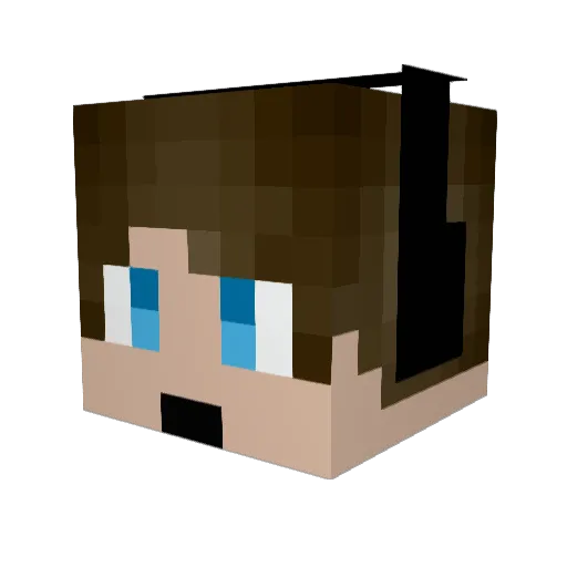 Booffus Minecraft avatar head, 3D render