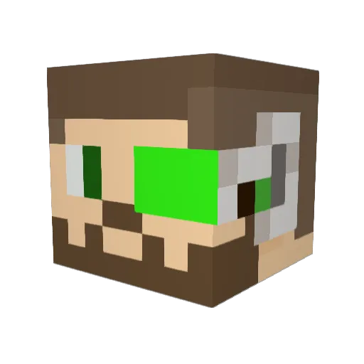 BoogieBieber Minecraft avatar head, 3D render