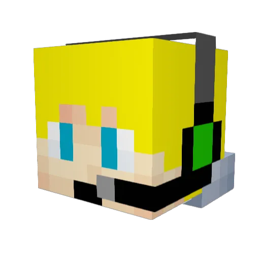 BoogleBird Minecraft avatar head, 3D render