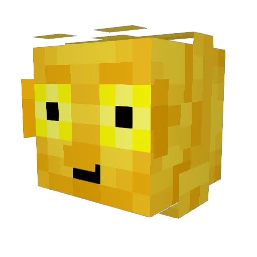 BooingCow Minecraft avatar head, 3D render