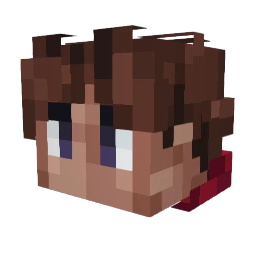 Boojusz Minecraft avatar head, 3D render