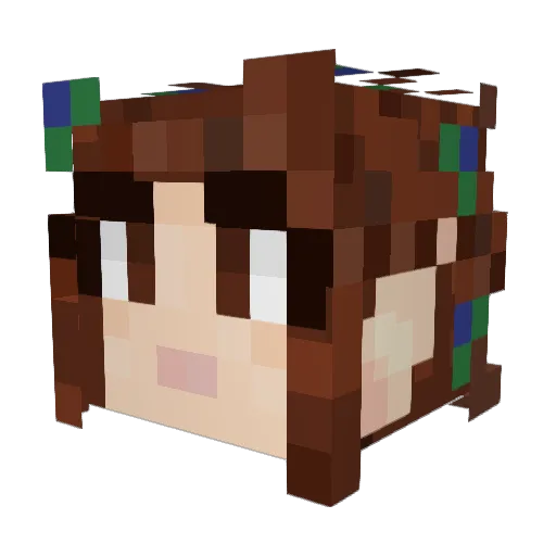 Bookbutterflye Minecraft avatar head, 3D render