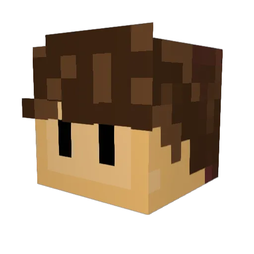 Bookmancer Minecraft avatar head, 3D render