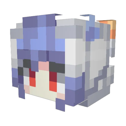 BookreadingYokai Minecraft avatar head, 3D render