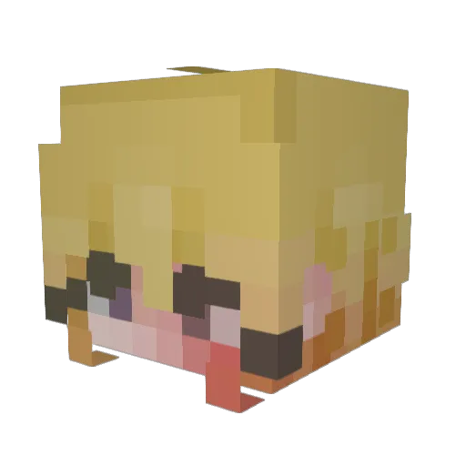 Booksmark Minecraft avatar head, 3D render