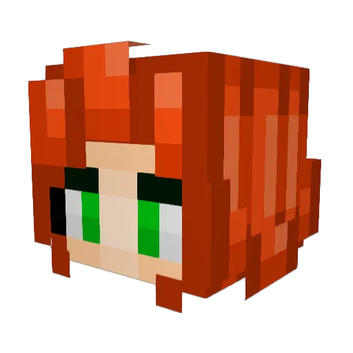 BookwormTasha Minecraft avatar head, 3D render