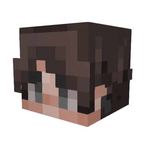 Bookymane Minecraft avatar head, 3D render