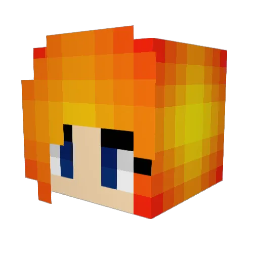 BoolingGing Minecraft avatar head, 3D render