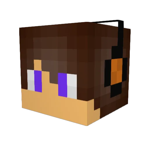 BoomDron Minecraft avatar head, 3D render