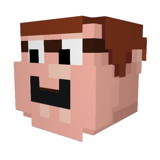BoomShootGuy Minecraft avatar head, 3D render