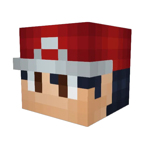 Boom_kid Minecraft avatar head, 3D render