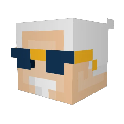 BoomerLord Minecraft avatar head, 3D render
