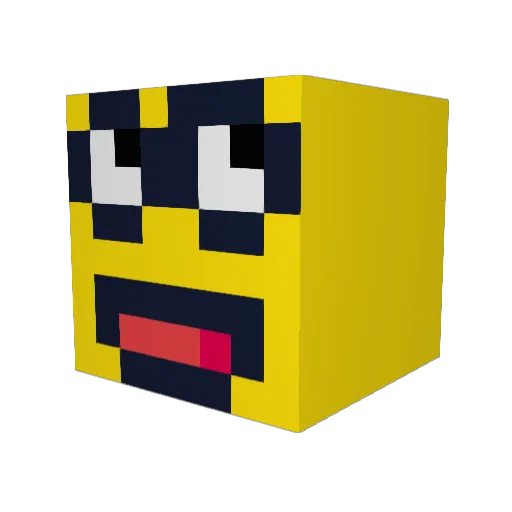 BoomerSonic Minecraft avatar head, 3D render
