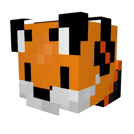 Boomfox2 Minecraft avatar head, 3D render