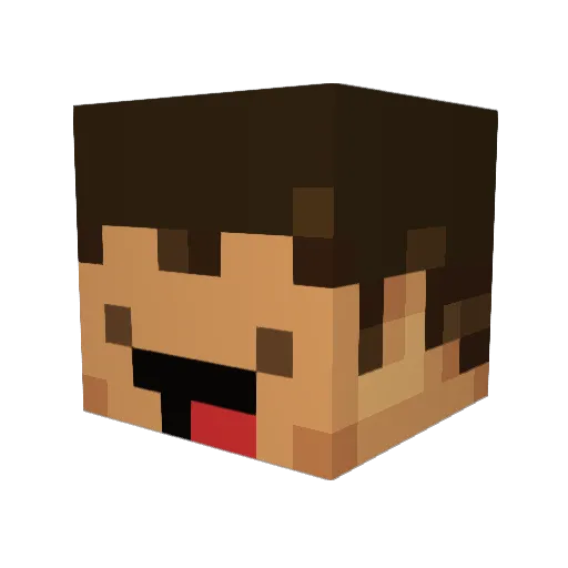 Boomi Minecraft avatar head, 3D render