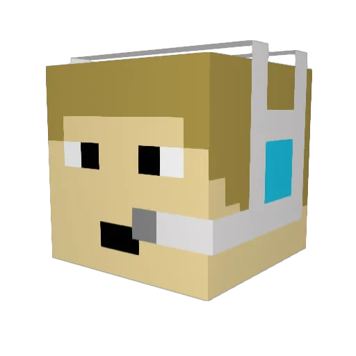 Boompuff Minecraft avatar head, 3D render