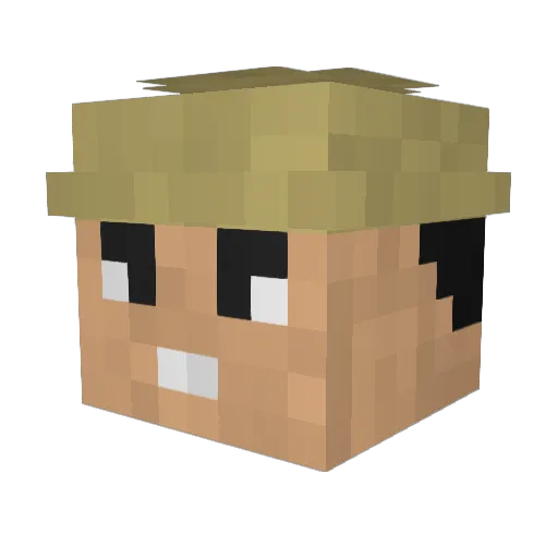 Boomstick95 Minecraft avatar head, 3D render