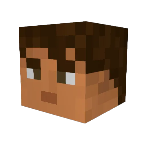 BoomstickBug Minecraft avatar head, 3D render