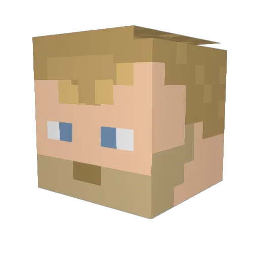 Boonenmatt Minecraft avatar head, 3D render