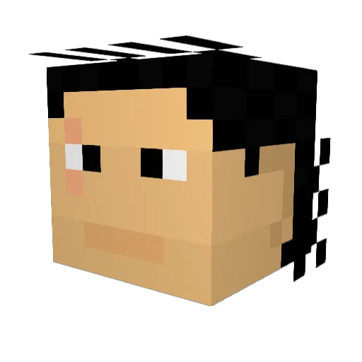 Boonghead Minecraft avatar head, 3D render