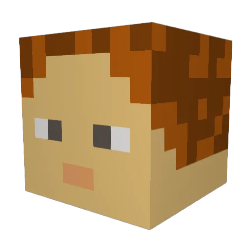 Booogog Minecraft avatar head, 3D render