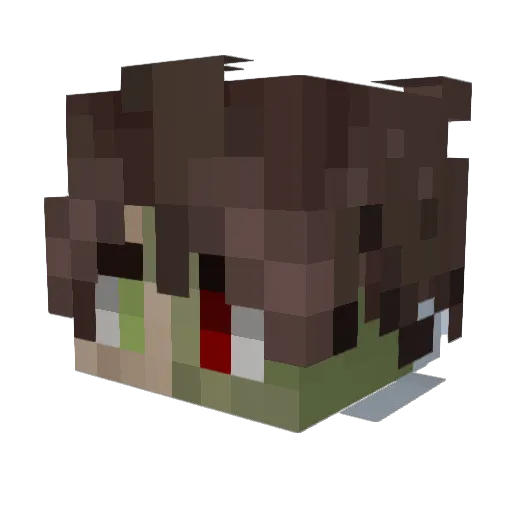 Booombaa Minecraft avatar head, 3D render